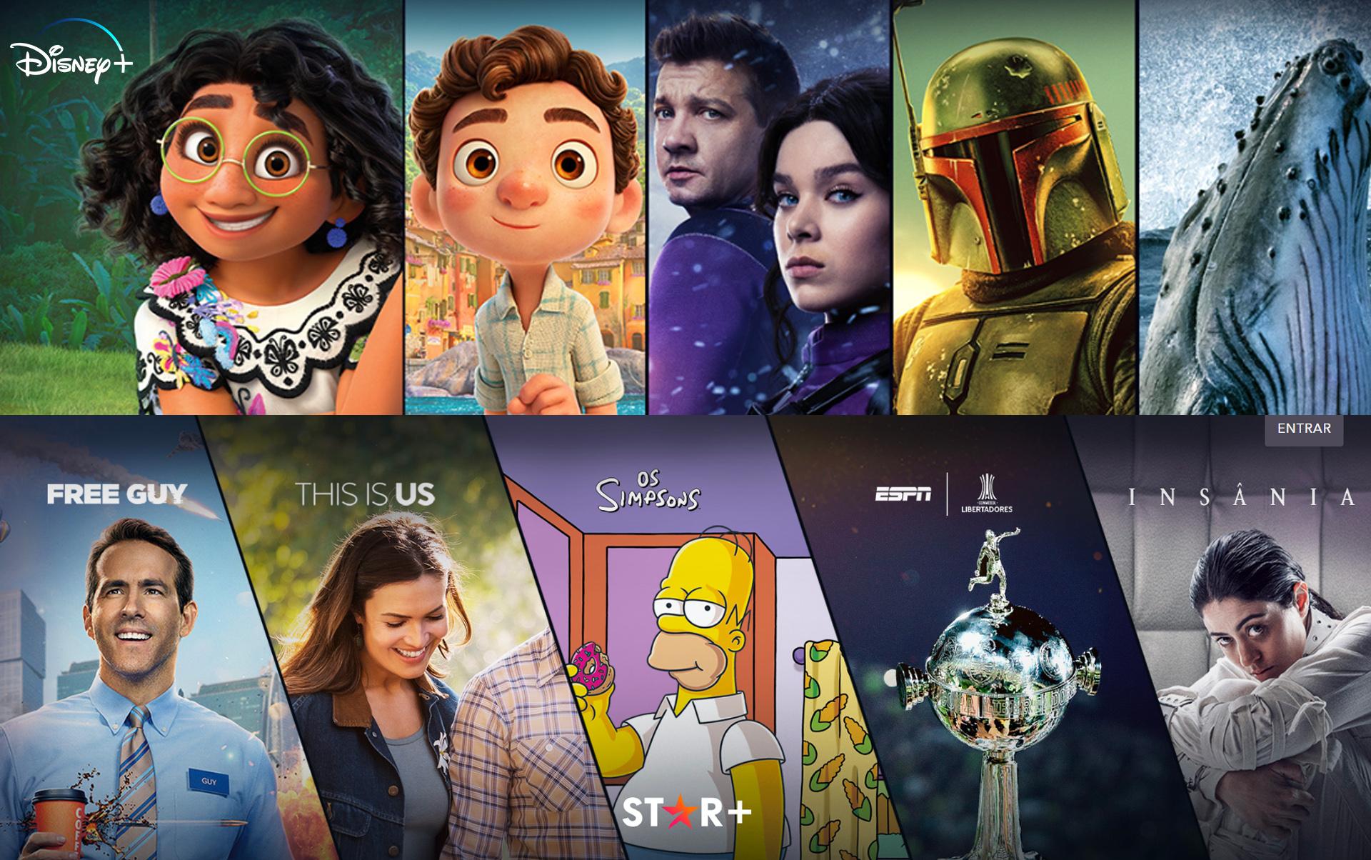 Examples from the catalog available on Disney Plus and Star Plus. 