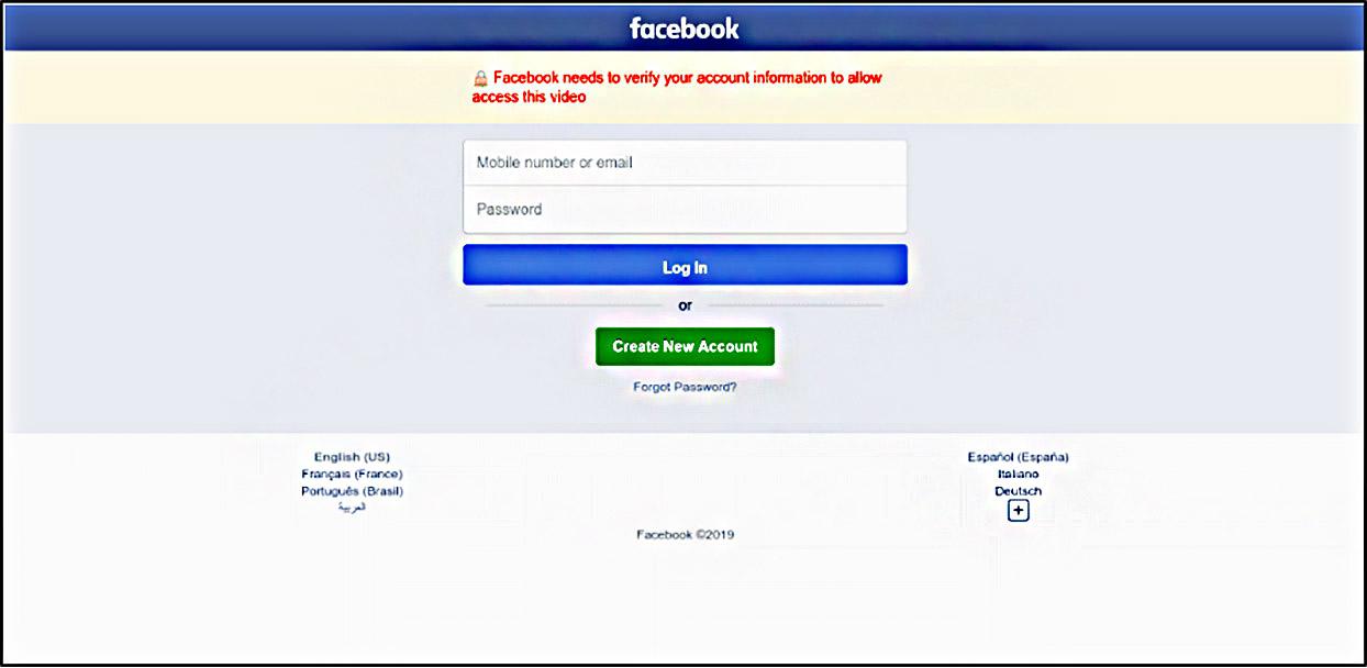 Página de  falsa do Facebook. (Fonte: PIXM/Divulgação.)