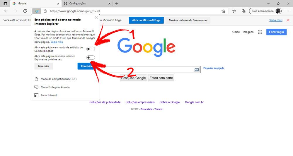 You can also configure the browser to open the page in IE mode the next time you visit