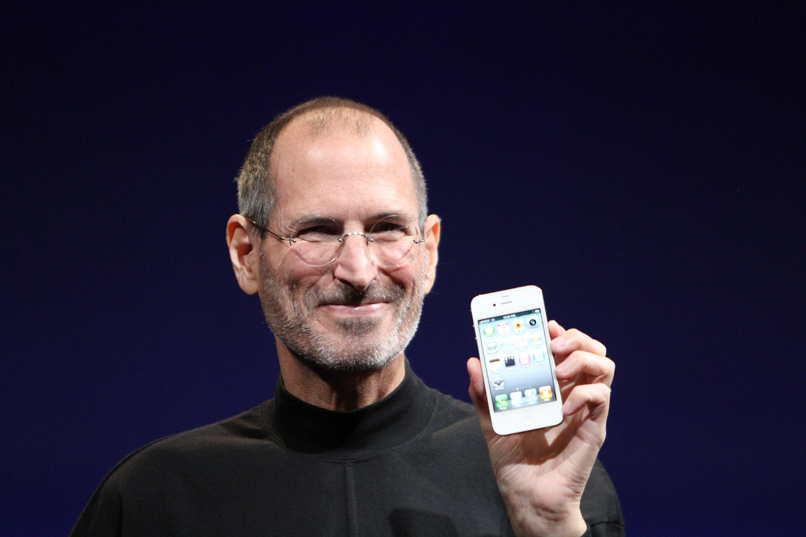 Steve Jobs during the iPhone 4 presentation in 2010.