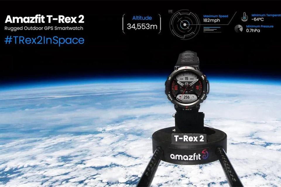 Smartwatch Amazfit T-Rex 2 vai ao espaço para provar sua resistência