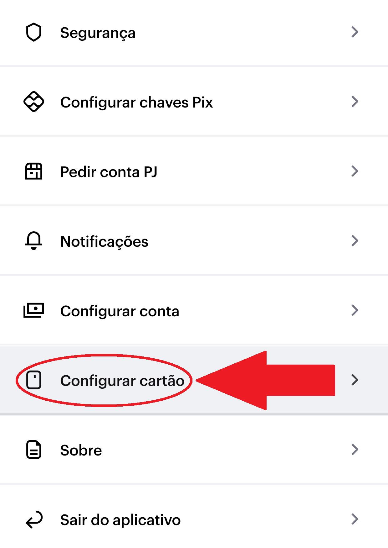 Desça a tela para achar a opção