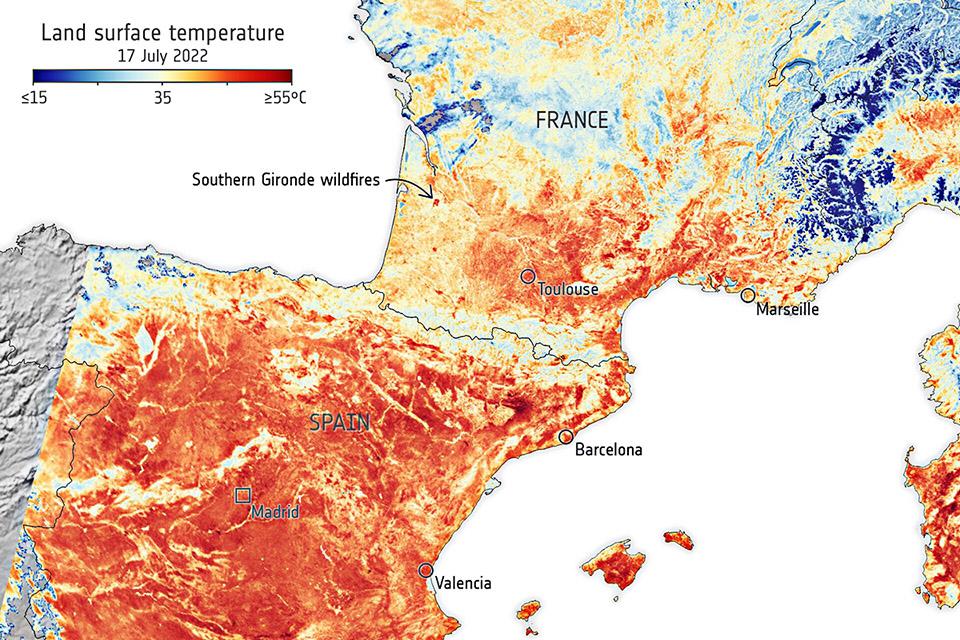 Imagens de satélite mostram onda de calor na Europa; veja!