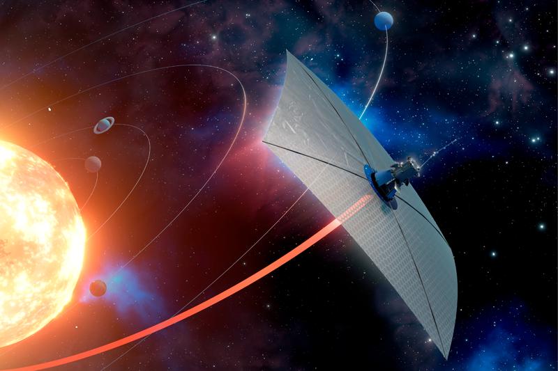 Artist's depiction of a solar sail.
