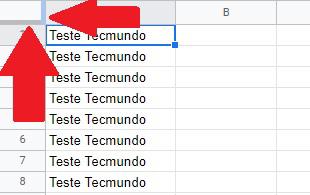 Google Planilhas: truques e dicas 9 Posicione o ponteiro nas linhas até que ele mude para o símbolo de uma mão