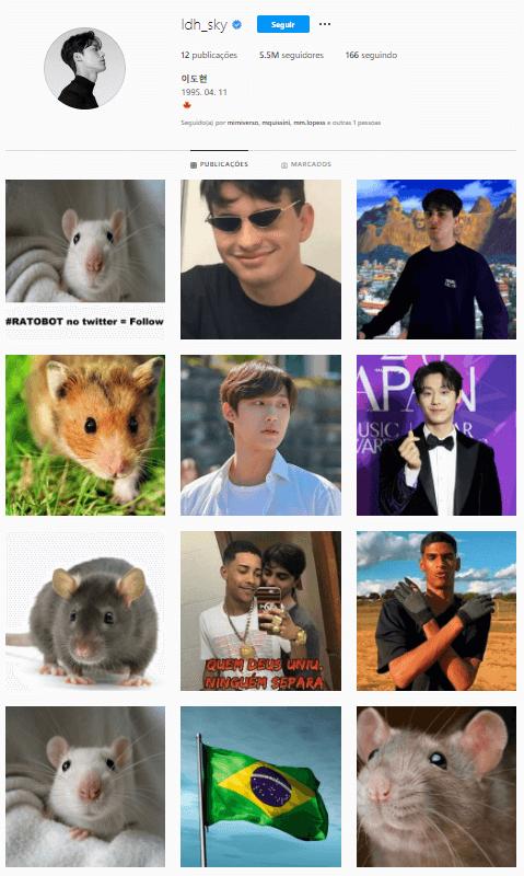 Perfil de Lee Dohyun no Instagram após o hack. (TecMundo)