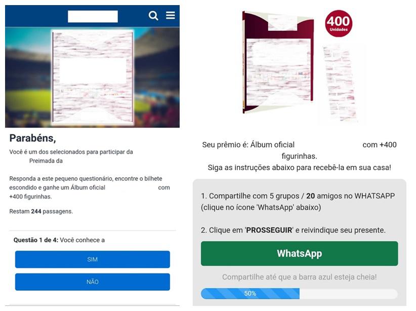 Other promotions that lead the victim to sign up and subscribe to questionable sites - and without getting the album.