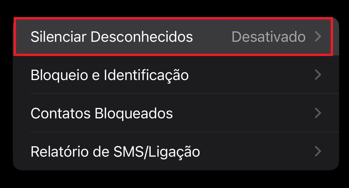 É preciso ativar a opção para não receber as ligações spam