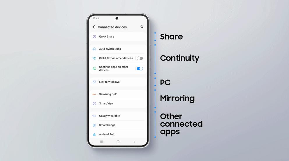 One UI 5 improves the management of devices connected to the phone.