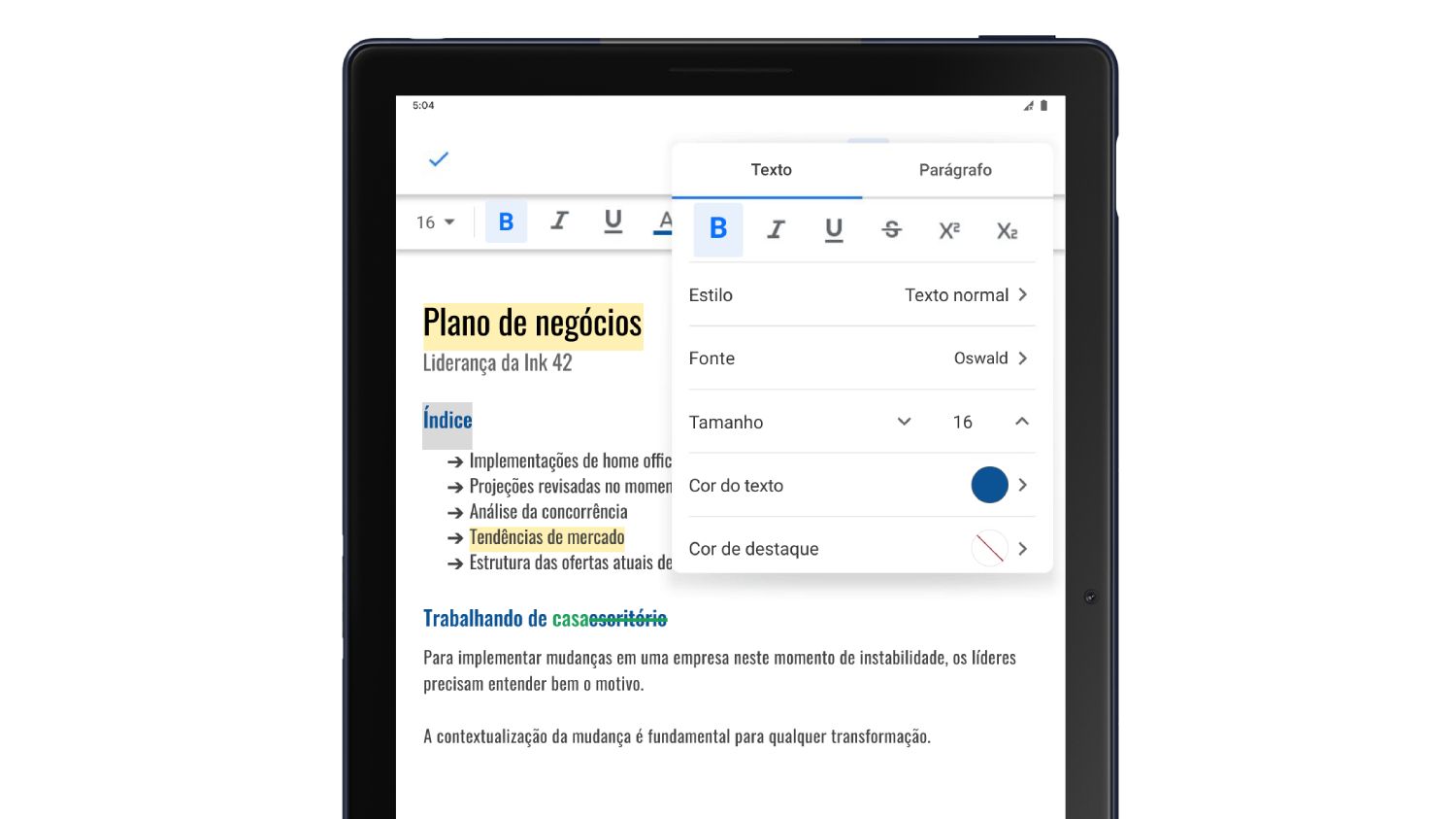 With mouse support, Google Docs is easier to use on tablets.