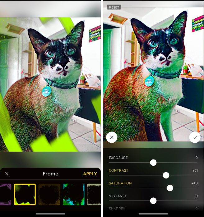 In addition to filters, Prisma lets you add borders and make other adjustments.