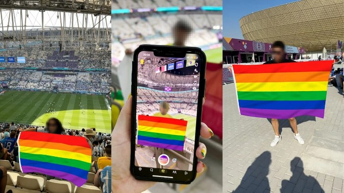 O filtro transformar qualquer bandeira ou tecido na bandeira do orgulho LGBT+.