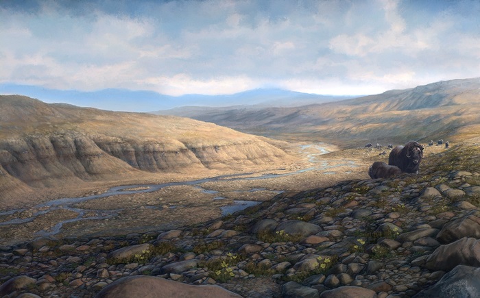 Illustration of the Kap Kobenhavn formation in Greenland, home to the world's oldest environmental DNA
