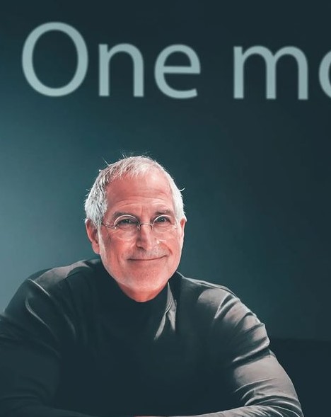 A imagem de Steve Jobs criada com inteligência artificial faz parte da série #asifnothinghappened, de Alper Yesiltas.