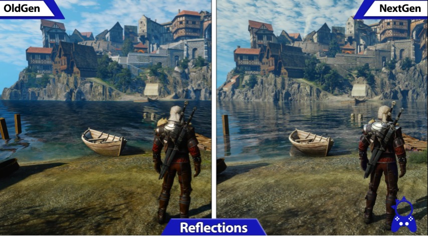 Comparação de gráficos e reflexos em The Witcher 3