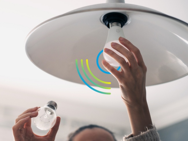 The smart lamp uses the same socket as conventional models.