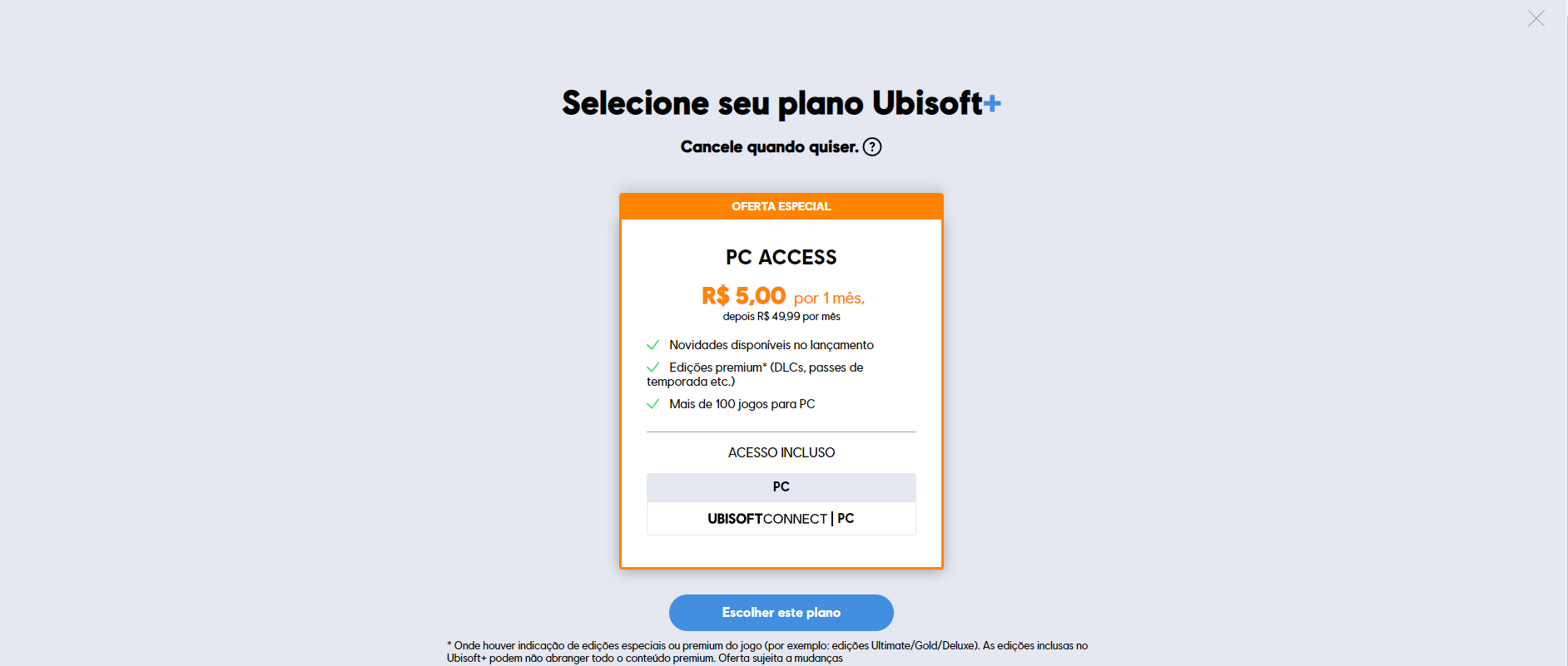 Ubisoft+ plans screen - Image: Screenshot
