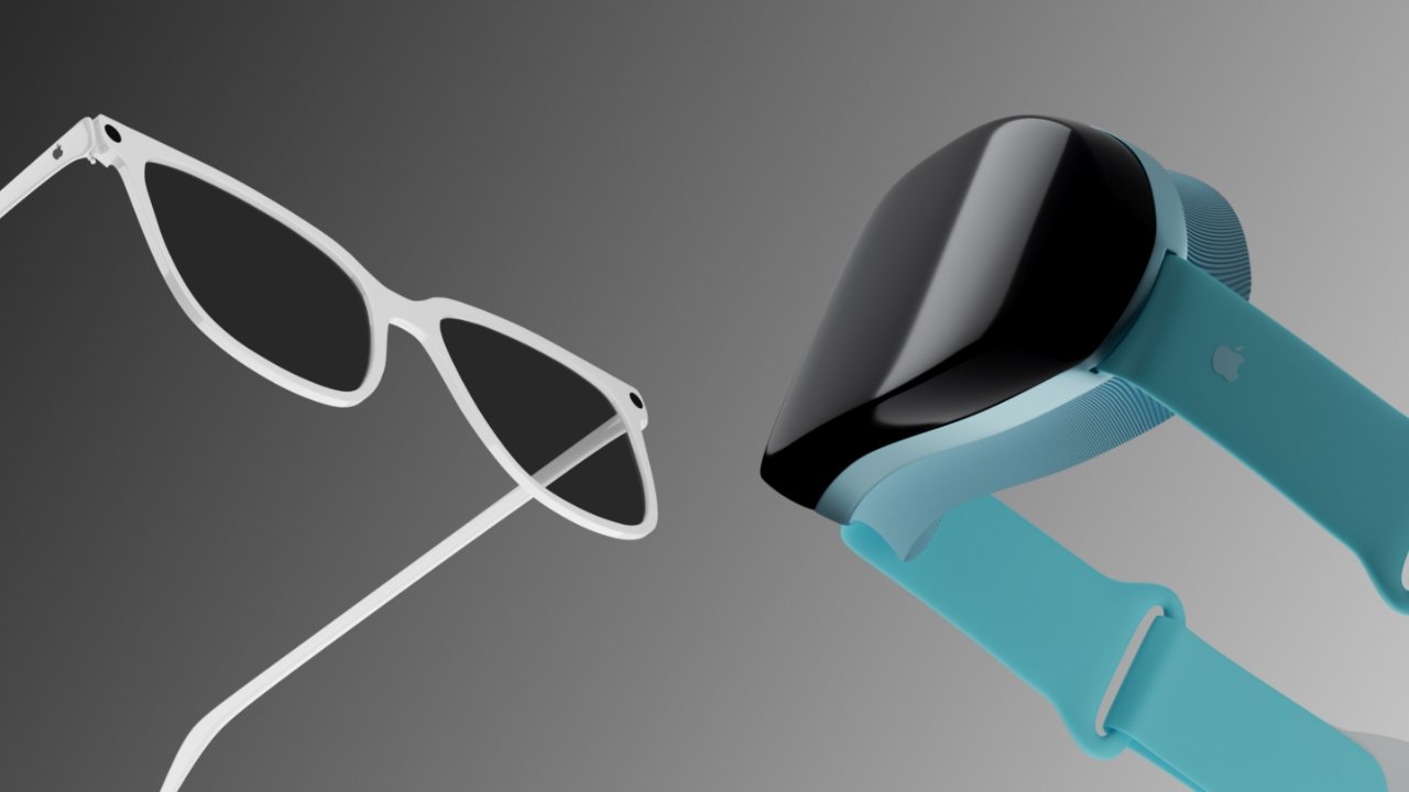 O óculos de realidade virtual e o headset de realidade mista são produtos diferentes da Apple.