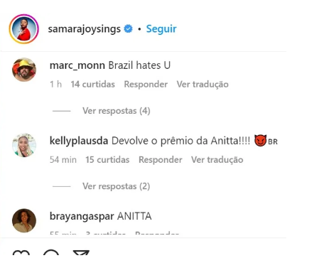 Anitta perde grammy