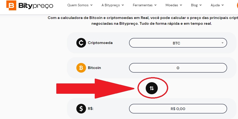 calcular bitcoin para real