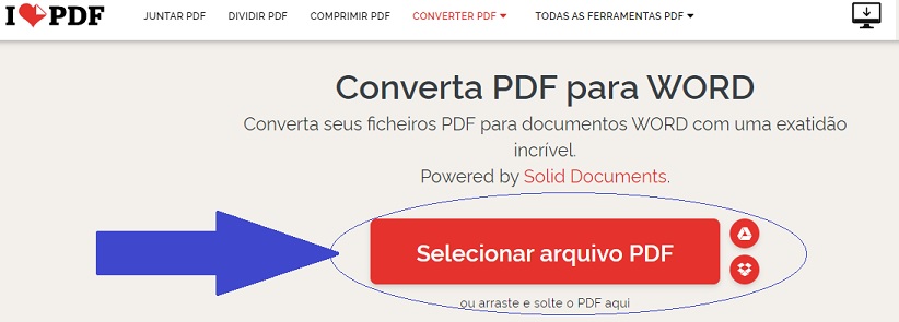 Upload the PDF file you will convert to Word