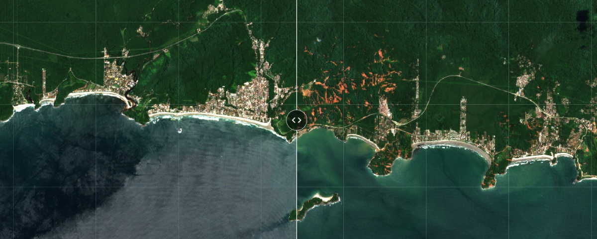 Comparação de deslizamentos na encosta do literal norte de SP após intensas chuvas no final de semana do Carnaval