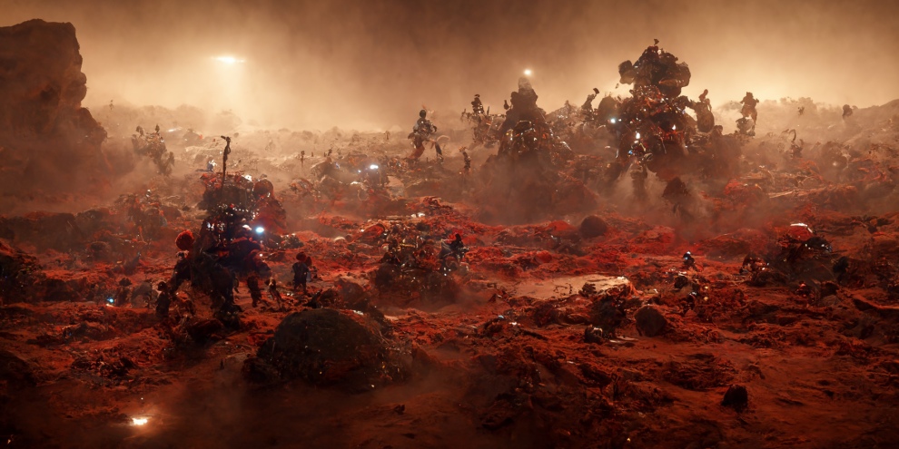 An epic battle on another planet with ETs can also be created with the right command. 