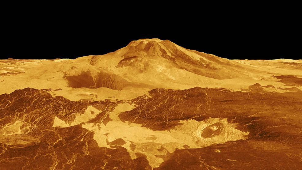 3D model of the Venusian volcano Maat Mons.