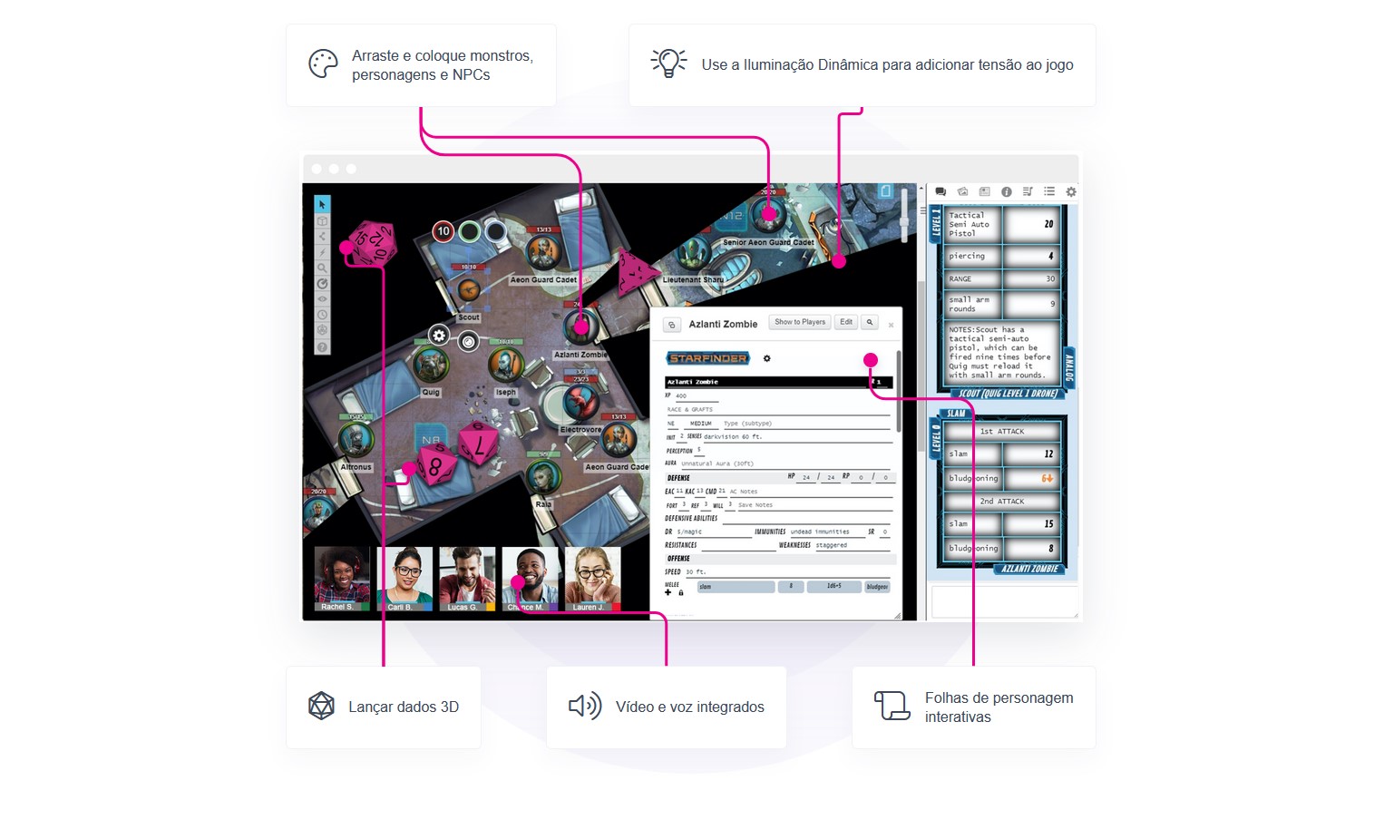 A Roll20 permite que jogadores participem de um jogo de RPG de maneira online.