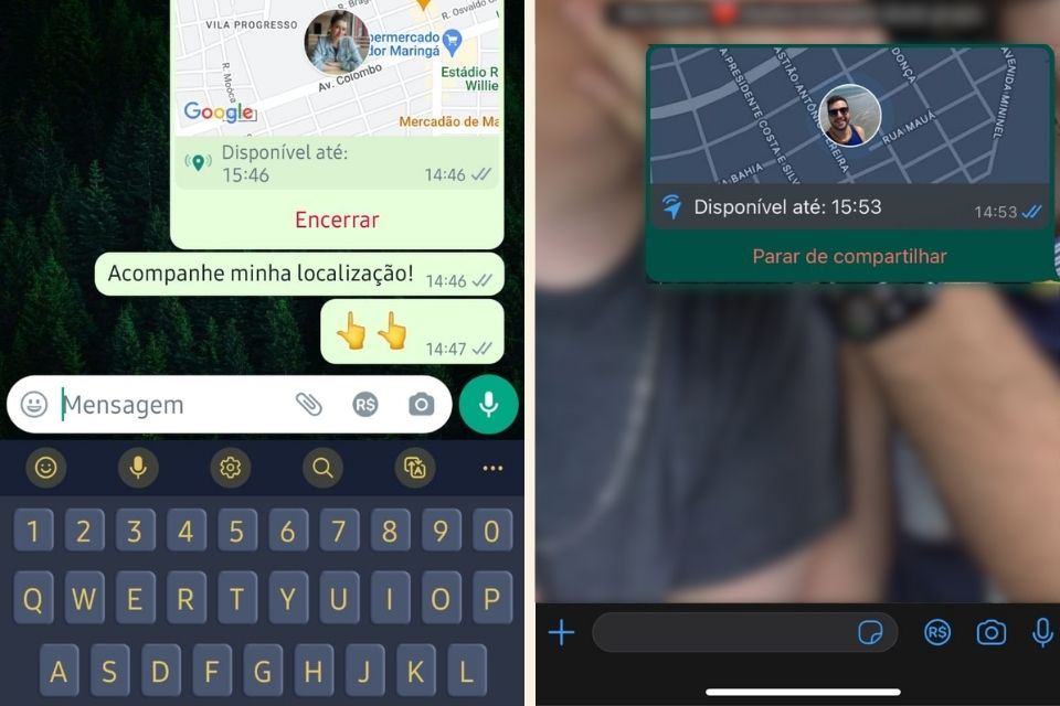 WhatsApp on Android mobile (right) and iPhone (left).