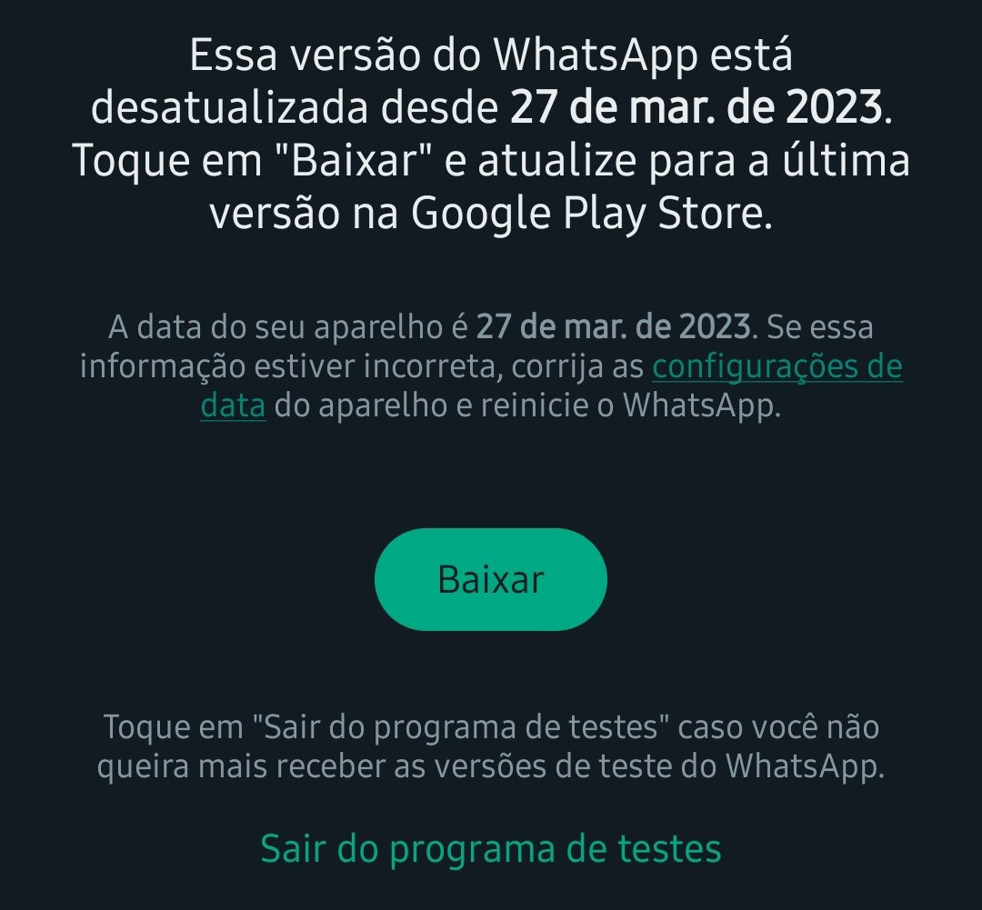Erro WhatsApp