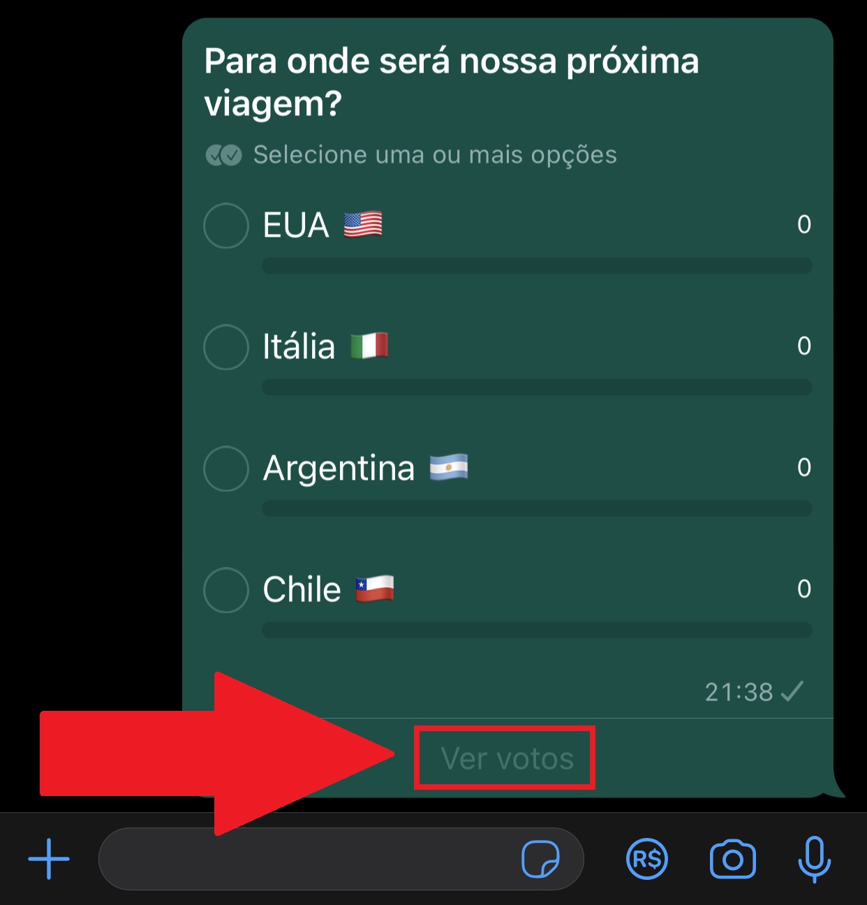 While everyone is voting in the poll, you can check the progress of the result in the "View Votes" option.