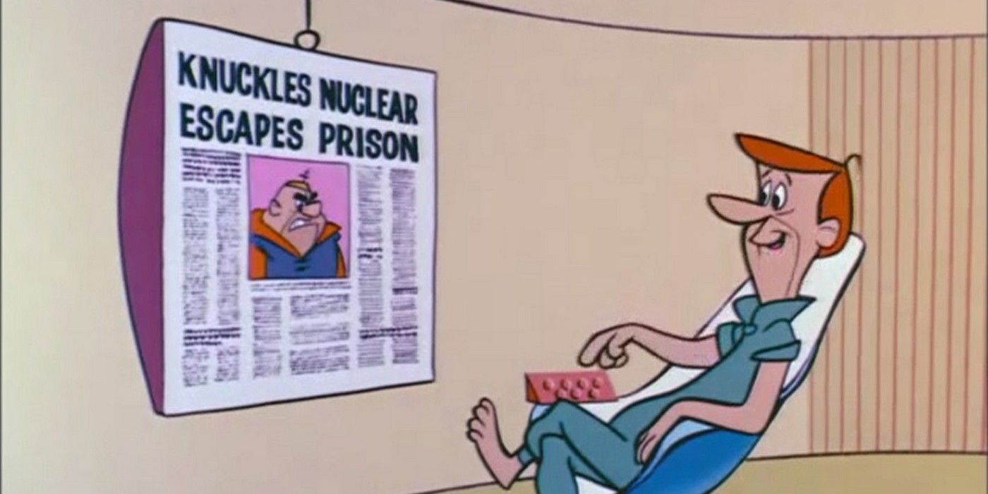 Ler notícias em pequenas telas era algo comum para George Jetson.