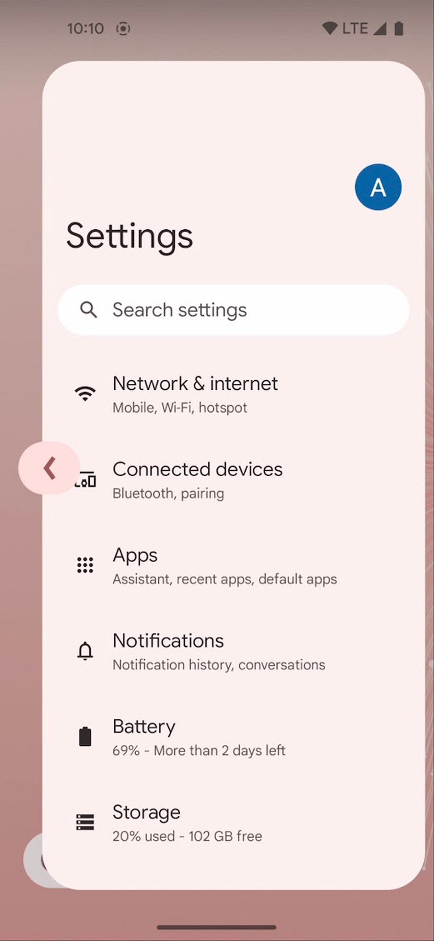 Novas setas do Android 14 acompanham a paleta de cores escolhida pelo usuário.