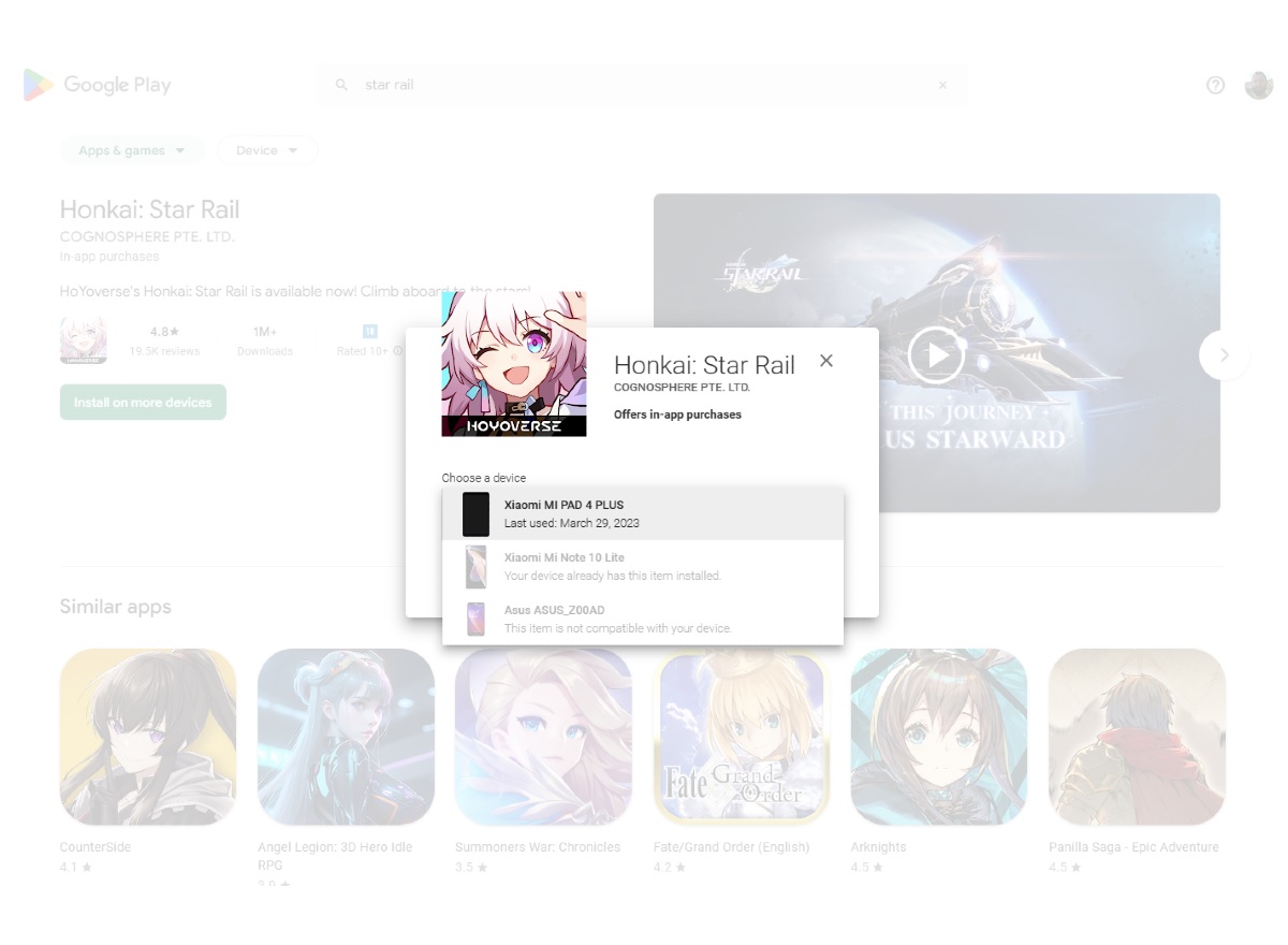É possível solicitar a instalação remota em dispositivos compatíveis direto da loja digital.