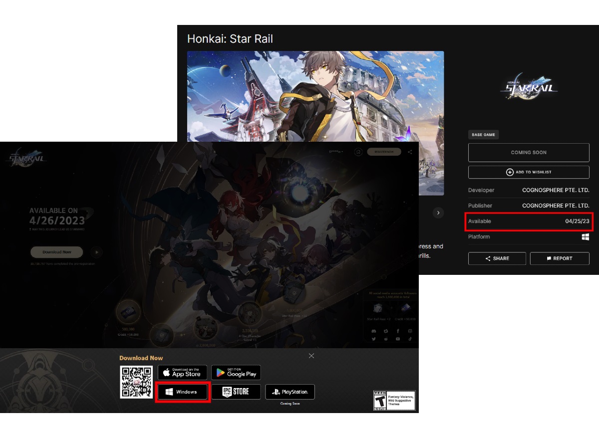 Antes do dia 25, pré-instalação para PC só está liberada através do client direto de Star Rail.
