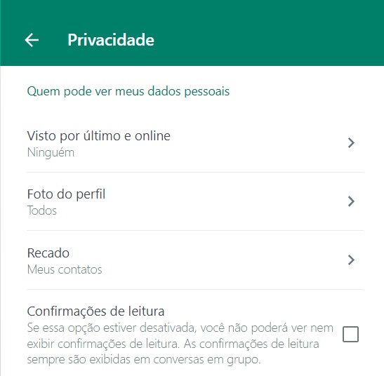 (Fonte: WhatsApp Web/Reprodução)