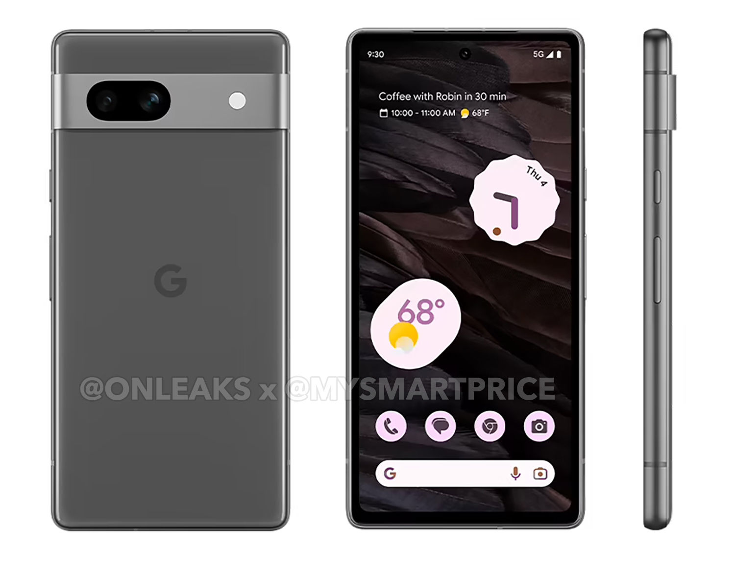 The so-called full view of the Pixel 7a.