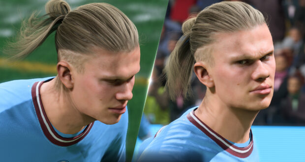 Jogadores como Erling Haaland possuem uma reprodução fiel de seus penteados em FIFA 23
