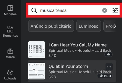 You can search for a specific sound theme to embed in your presentation.