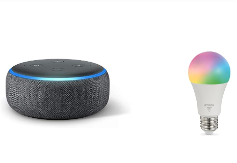 Image: Echo Dot 3rd Gen + Smarteck Smart Lamp