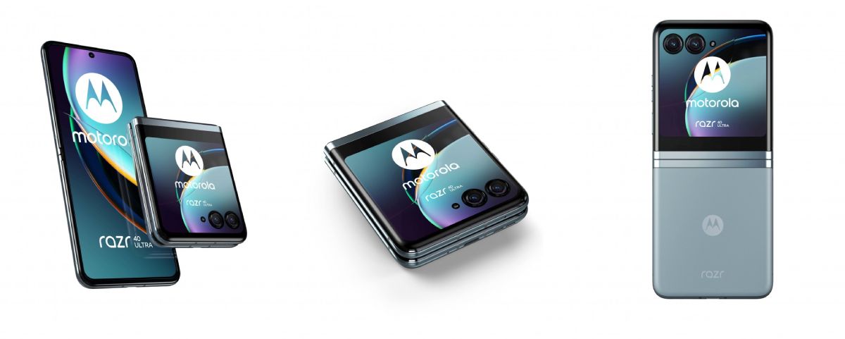 Moto Razr 40 Ultra in blue.