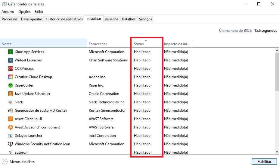 You can filter apps by the state they are currently running.