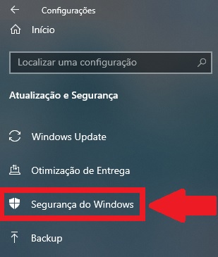 Click "Windows Security" to access application options