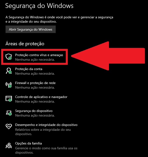 Windows Defender by clicking on "Virus & Threat Protection"