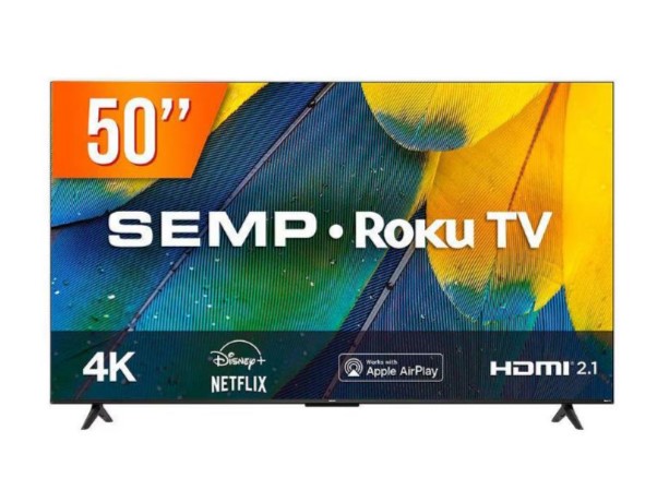 Image: Smart TV LED 50” Semp Roku TV, 4K UHD, RK8600