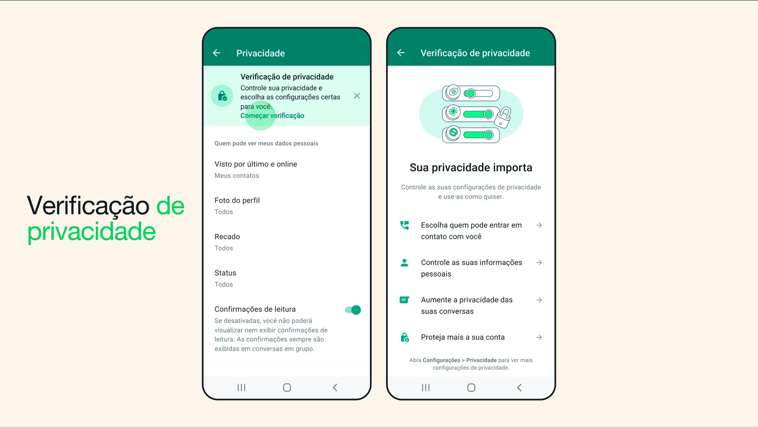 WhatsApp checkup privacidade