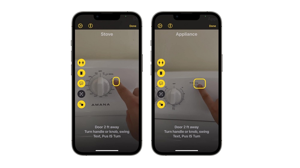 The magnifying glass app also has functions that help reading.
