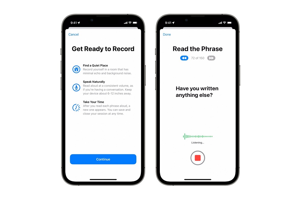 With Personal Voice it is possible to create a database with your own voice and thereby activate important commands on your iPhone. 