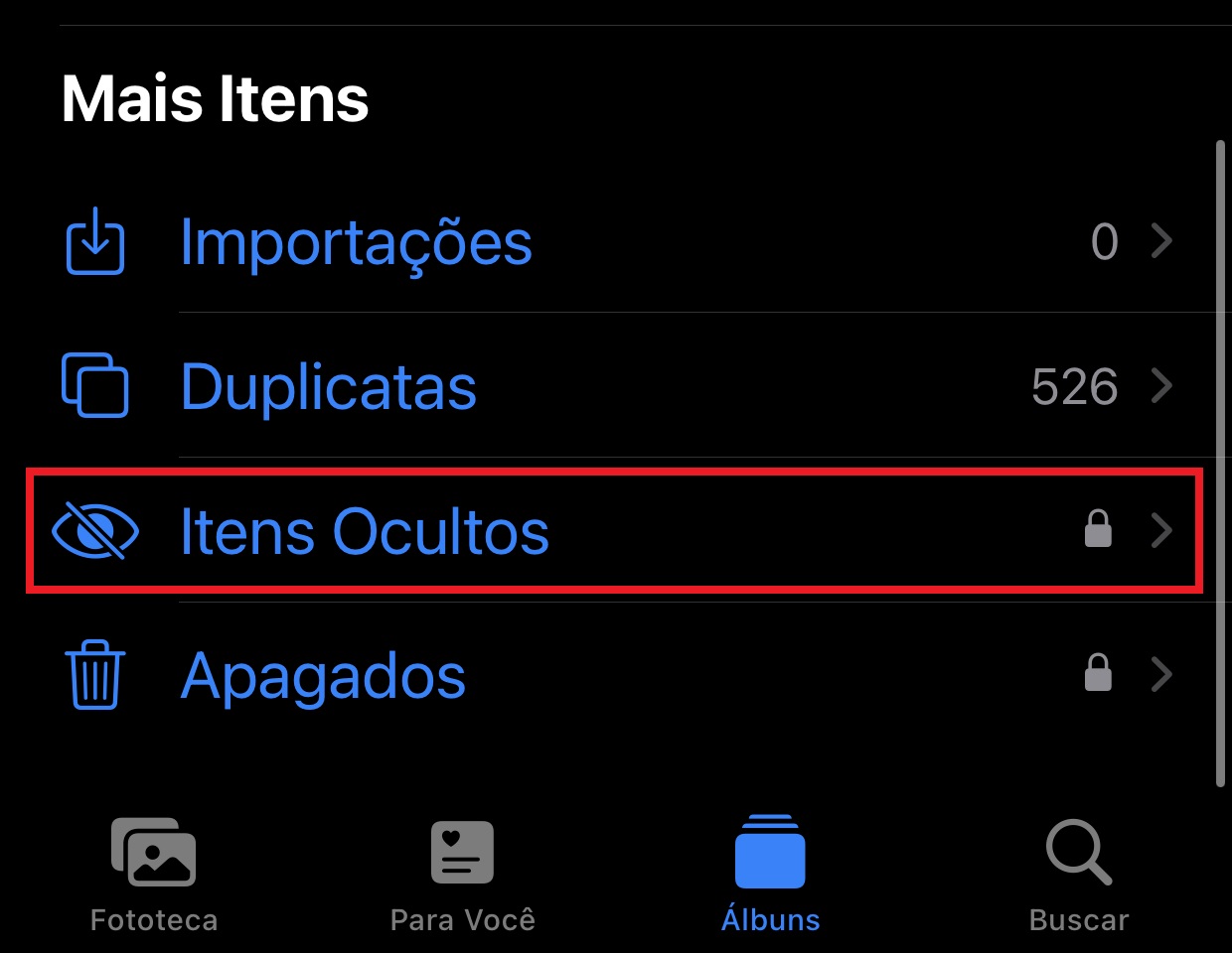 O iOS tem uma pasta secreta nativa que se chama 